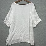 Lungo L'Arno Women’s Shirt 2X 100% Linen White Lace Boho Beachy Lagenlook Photo 5