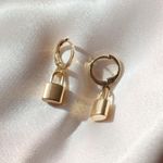 Boutique Gold Lock Earrings  Photo 0