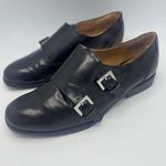 Nine West  Leather Loafers with Silver Buckle Size 6.5 Black Shoes Photo 0