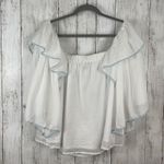 1. State  Top Large White Blouse Classic Ruffle Bell Sleeve Coquette Flowy Girly Photo 1