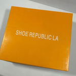 Shoe Republic LA NIB!Shoe -Suede Perforated-Lace UpPeep toe heel booties Size 9 Photo 13