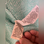 LL Bean Pullover V Neck Sweater 100% Cotton Womens Medium Mint Green Blue Size XL Photo 10