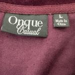 Onque Casuals Burgundy Velour Full Zip Jacket With Rhinestone Accents Women’s L Size L Photo 6