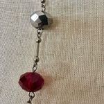 White House | Black Market silver tone chain with beads in black, silver, red and Photo 4