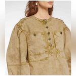 Ulla Johnson  Wesley Cotton Denim Tunic Mini Dress 0 Oasis Khaki Balloon Sleeve Photo 4