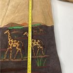 VTG Leather Tan Safari Elephant Animal Boho Jacket Coat Nature quaker factory M Size M Photo 6