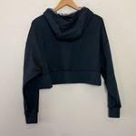 Nike Logo Hooded Sweatshirt Thermo Crop Long Sleeve Black Size M Photo 4