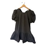 TCEC Puff Sleeve Tiered Shirt Dress Black S Photo 1