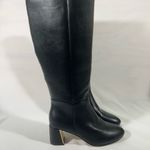 XOXO KENDAL LEATHER TALL BOOT WITH GOLD HEEL ACCENT ZIP WOMEN SZ 10M BLACK NEW Photo 2