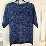 Classiques Entier  Grey & Cobalt Blue Leopard Print Knit Top Photo 0