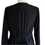 Old Navy  Maternity Black V-Neck 3/4 Sleeve Tie Waist Blouse Top Size Medium NEW Photo 5