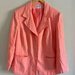 Bagatelle Coral Linen Blend Blazer Womens M, Button Front Lightweight Jacket Orange Size L Photo 0