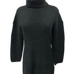 Abercrombie & Fitch Black Rib Knit Turtleneck Long Sleeve Mini Sweater Dress S Photo 0