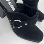Zigi Bretti Women’s Black Suede Block Heel Mules Size 9 – Western Boho Slip Photo 6