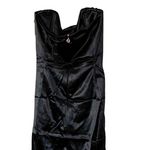 Nookie NWT Black Cupid Strapless Satin Ruched Mini Dress Sz M Photo 0