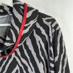 Susan Graver Weekend Plus Size 2X Animal Printed Cowl Neck Sweater Knit Top Grey Photo 3