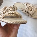 ZARA Beige Rope Knot Slip On Sandals Slides Womens 9 Beachy Nautical Shoes Photo 3