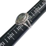 Sterling Silver 925  Labradorite Cable Style Frame Oval Shape Ring Sz 7.5 Photo 4