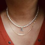 Set Of 2/ Freshwater Peal Pendant With 16 Inches Paper Clip Chain Silver Photo 0