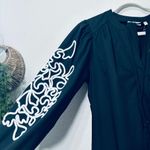 Chico's NEW Poplin Soutache Embroidered Maxi Dress Black Maxi Sz 4 Belt Pockets Photo 9