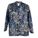 Chico's Jacquard Jacket Size Small Metallic Thread Embroidered Gold Brocade Photo 2