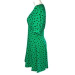 Topshop Spot Swing Tea Dress Size 8 Green Dot Flirty Unlined V-Neck $74 side zip Photo 9