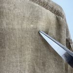 Republic Denim Womens L 100% Silk Blouse LS Tan Brown Distressed Boho Festival Size L Photo 2