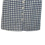 Melonie Women's Blue White Gingham Tweed Button Country Club Preppy Mini Dress 6 Photo 3