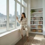 Hem & Thread  Striped Button Cardigan Women's S Cream Tan Long Sleeve Photo 2