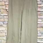 Tahari  100% Linen Pants Women’s Size XL Wide Leg Elastic Waist Lagenlook Green Photo 0