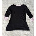 Victoria's Secret Sleep Shirt Womens M Black Pink 3/4 Sleeve Pajama Photo 1