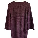 CAbi Women’s Chime Pullover Bell Sleeve Cable Knit Sweater Pink Purple Small Photo 2