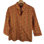Lands' End  Citrus Print No Iron Supima Cotton Button Up Shirt Size 16 Colorful Photo 0
