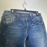 Miss Me  Jeans Womens Size 29 Capri Embellished Rhinestone Studded Pocket Photo 2