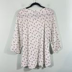 Roz & Ali Women White Stilettos Heels Graphics Quarter Sleeve Blouse Size M Photo 7