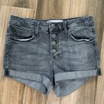 RSQ  Tilly Size 27 Shorts Cuffed Exposed Button Up Distress Mid Rise Women's Gray Photo 1