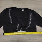 Y2K Vintage Perseption Black Bolero Cropped Tie Front Rhinestone Womens sz M Size M Photo 5