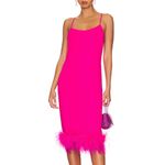 Amanda Uprichard  Marianna Midi Dress in Hot Pink Size Medium. Photo 1