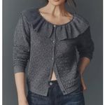 Maeve  Anthropologie Wool Blend Pointelle Cardigan Sweater Carbon Gray Medium Photo 0