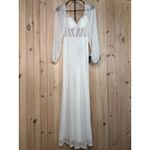 Lulus NWT  Magnetic Glamour White Balloon Sleeve Mesh Bustier Jumpsuit Elegant XS Photo 1