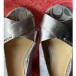 Coach Women's Metallic Silver Cross-Strap Sandals Photo 1