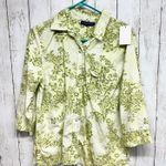 Karen Scott  Shirt Women Chest 40" Floral Collared Button Front 3/4 Sleeve Blouse Photo 0