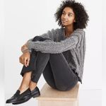 Madewell  Fringe-Stripe Pullover 100% Merino‎ Wool Gray Sweater Size XXS Photo 11