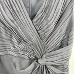 Adrianna Papell 10 gray evening gown formal pintuck ruffle flowy event party Photo 4