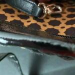 Brighton COPYBRIGHTON PURSE BLACK & TAN WOVEN STRAW ADJUST ALLIGATOR LOOK STRAP SILVER Photo 12