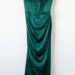 Ladivine by Cinderella Davine Satin Corset Formal Maxi Dress in Emerald Green Size 2 Photo 1