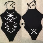 Lovers + Friends  No Secrets Black White Crochet one piece size large Photo 2