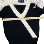 Jennifer Moore Vintage  80's Black Cream Wool V-Neck Sweater Sequins and Beading Photo 4