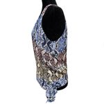 Parker Kenna Silk Snakeskin Print Tie Hem Sleeveless Wrap Top Medium Photo 6