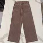 American Eagle Skater Denim Jeans Womens 8L Vintage Brown Wash HighRise Wide Leg Photo 2